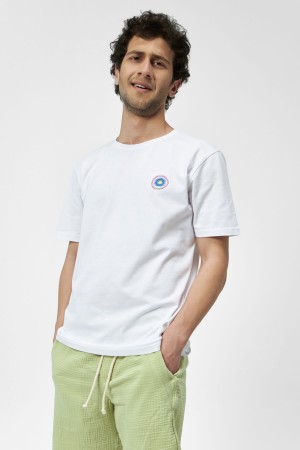 Sky Nakışlı Beyaz Unisex T-Shirt