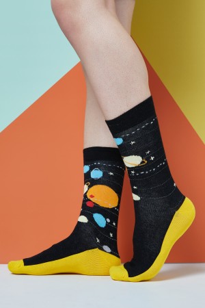 Solar System Desenli Erkek Çorap