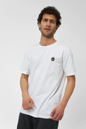 Rasta Peace Nakışlı Beyaz Unisex T-Shirt