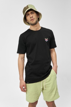 Scroll Down Nakışlı Siyah Unisex T-Shirt