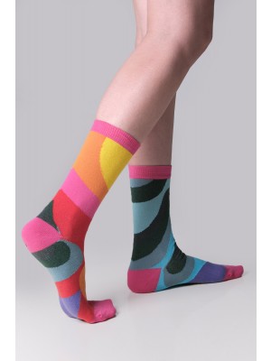 Renklerin Dansı Desenli Kadın Çorap