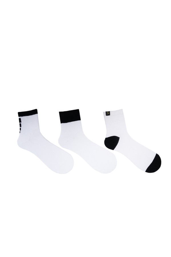 3 Çift Kadın Beyaz Tenis Çorabı (979P)